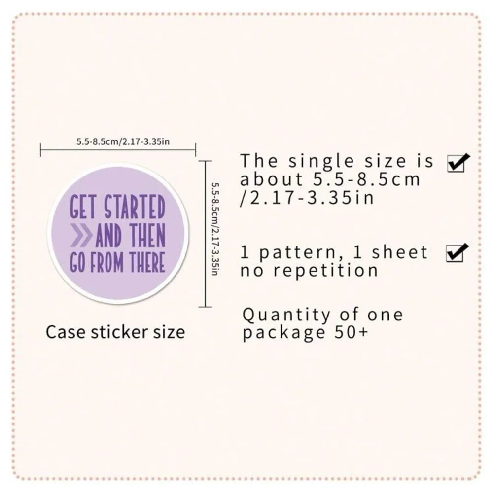 50 pcs Purple Positive Motivational Sticker Set